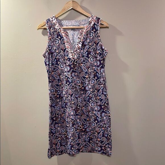 Lands' End Paisley Print Midi Dress - Picture 1 of 9